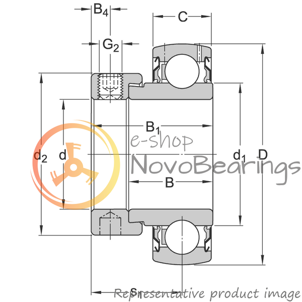 YET 212 SKF Bearing (60х110х52.6 mm.)