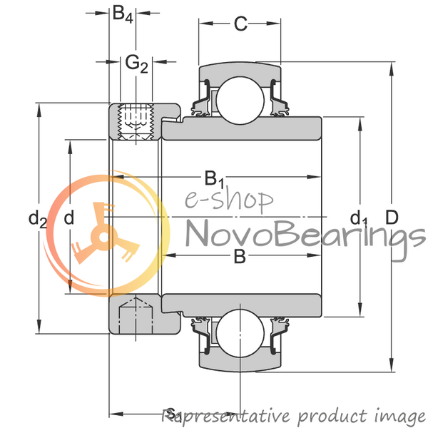 YEL 205-2DW/AG SKF Bearing (25х52х44.4 mm.)