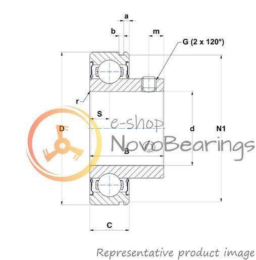 CUS205-16 SNR Bearing (25.4х52х27 mm.)
