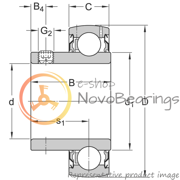 YAT 212-204 SKF Bearing (57.15х110х48.5 mm.)