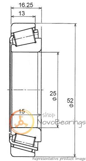 30205A SNR Bearing (25х52х16.25 mm.)