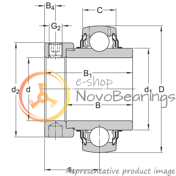 YEL 205-015-2F SKF Bearing (23.813х52х44.4 mm.)
