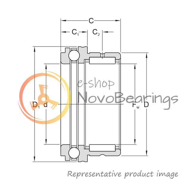 NKX25T2 NTN Bearing (25х37х30 mm.)
