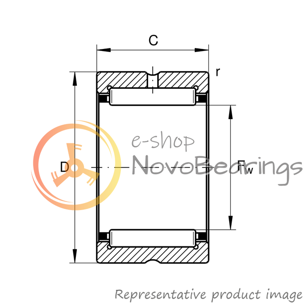 NK24/16R NTN Bearing (24х32х16 mm.)