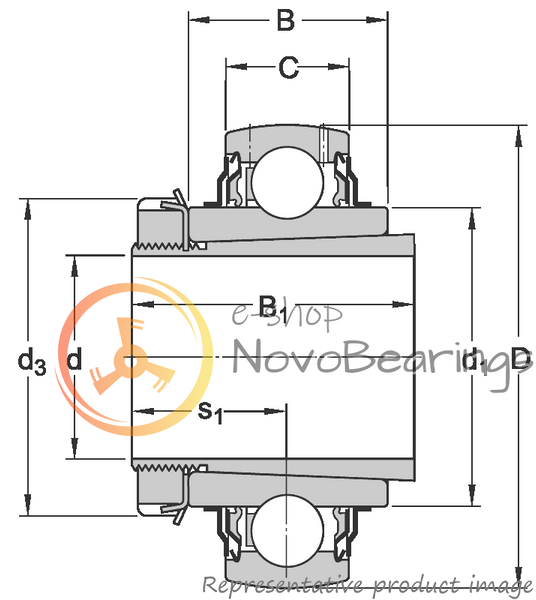 YSA 206-2FK SKF Bearing (25х62х38 mm.)