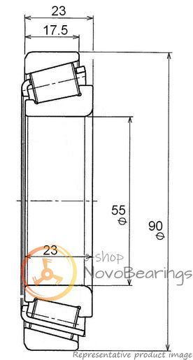 32011A SNR Bearing (55х90х23 mm.)