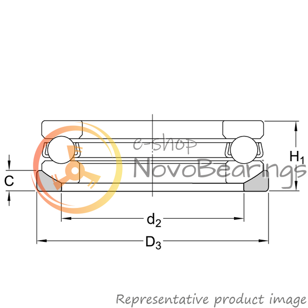 53206 SKF Bearing (30х52х17.8 mm.)